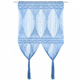 Perdea macrame, albastru, 140 x 240 cm, bumbac GartenMobel Dekor, vidaXL