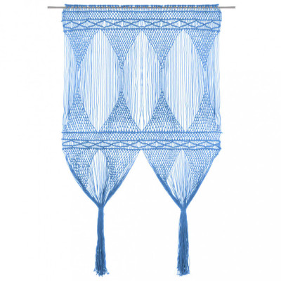 Perdea macrame, albastru, 140 x 240 cm, bumbac GartenMobel Dekor foto