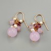Cercei Argint 925 placat Aur Roz, Jad Lavanda, Ametist, Perle Cultura, Made in Italy