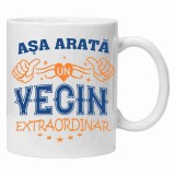 Cana alba personalizata &quot;asa arata un vecin extraordinar&quot;, INOVATIX&reg;️. 330ml, Oem