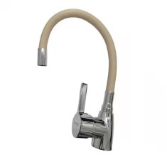 Baterie bucatarie REFINE, tip lebada, pipa flexibila crem