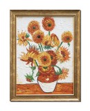 Cumpara ieftin Tablou celebru inramat pictat manual, Vaza cu floarea soarelui, 45x35cm ulei pe panza reproducere Vincent van Gogh