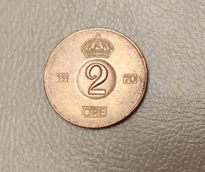 Suedia - 2 ore (1970) monedă s038 - Regele Gustaf VI Adolf foto