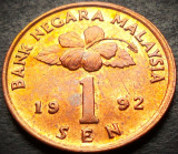 Moneda exotica 1 SEN - MALAEZIA, anul 1992 *cod 5179 B = UNC