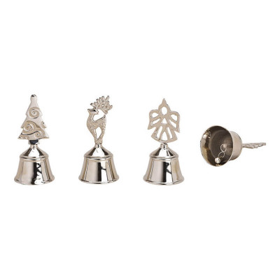 Set 3 clopotei argintii cu model festiv foto