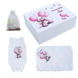 Cumpara ieftin Trusou Prima Baita, Personalizat cu Mesaj - "Prima Baita cu Nasii" Ursulet Roz cu Baloane - TPB19