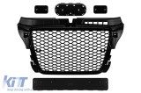 Grilaj tip RS cu lac negru, potrivit pentru Audi A3 hatchback, Sportback, cabrio 2009-2012 cu deschideri pentru senzori de parcare Performance AutoTun