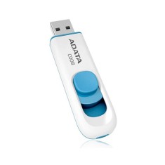 MEMORIE USB 2.0 ADATA 32 GB, retractabila, carcasa plastic, alb / albastru, &quot;AC008-32G-RWE&quot; (timbru verde 0.03 lei)