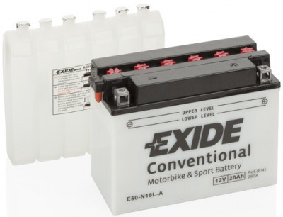 Baterie Moto Exide Conventional Motorbike &amp;amp;amp; Sport Battery 20Ah 260A 12V E50-N18L-A foto