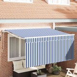 vidaXL Cortina Retractabilă Albastru și Alb 300 x 200 cm 3329488