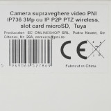 Camera supraveghere video PNI IP736 3Mp cu IP P2P PTZ wireless, slot card microSD, control din aplicatie Tuya