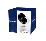 Set 18 piese Luminarc Harena B/W, sticla opal, farfurii negre/albe, rezistent microunde/masina spalat vase