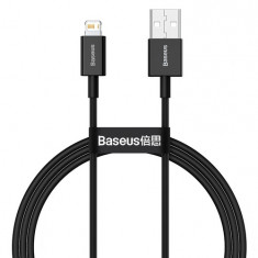 Baseus Superior USB - cablu de date cu încărcare rapidă Lightning, 2,4 A, 1 m, negru (CALYS-A01)