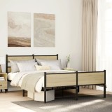VidaXL Cadru pat fără saltea, stejar sonoma 137x190 cm lemn prelucrat