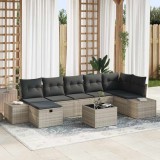 vidaXL Set de canapele pentru grădină 8 pcs Gri deschis Rattan poli 3359411