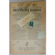 JURISPRUDENTA GENERALA , PUBLICATIUNE TRILUNARA DE JURISPRUDENTA ROMANA SI STRAINA , NR. 6, 1944