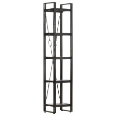 Bibliotecă cu 5 rafturi, negru, 40x30x180 cm, lemn masiv mango