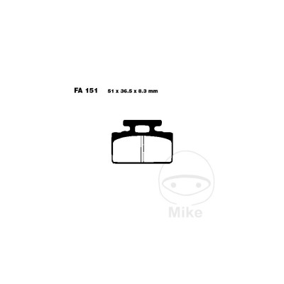 MBS Placute frana EBC SFA151 SYM Mio 50 4T HU05W-6 2006- 2008, Cod Produs: 7320161MA foto