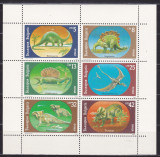 BULGARIA 1989 ANIMALE PREISTORICE DINOZAURI BLOC MNH