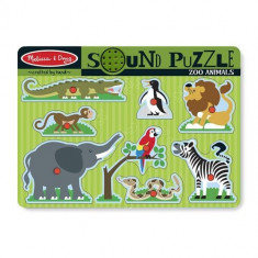 Puzzle de Lemn cu Sunete Animale de la Zoo foto