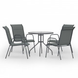 Set mobilier de exterior, 5 piese, antracit, oțel