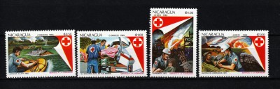 Nicaragua, 1983 | &amp;Icirc;n serviciul umanităţii - Crucea Roşie | Completă - MNH | aph foto