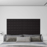 Panouri perete 12 buc. negru, 90x15 cm piele ecologică 1,62 m&sup2;