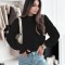 Pulover negru tricotat cu model SH-G1389-WK M8