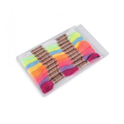 Set 10 fire de broderie tip Mouline, greutate 2 g, grosime 1 mm, culori neon foto