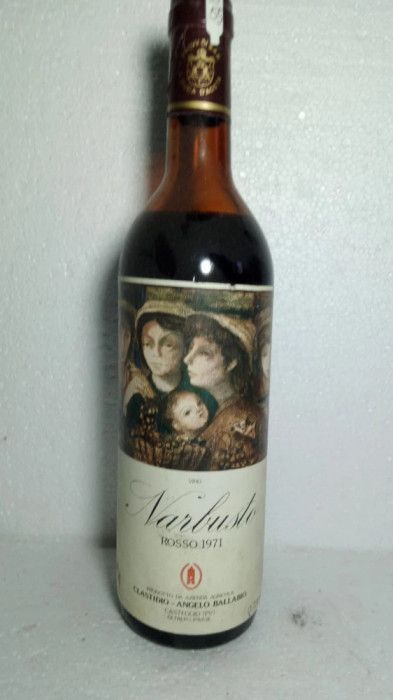 RARITATE -B 55 - VIN NARBUSTO, 8 ANI BUTOI, recoltare 1971 CL 72 gr 13 -