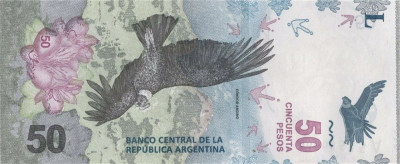 ARGENTINA █ bancnota █ 50 Pesos █ 2018 █ P-363 █ UNC █ necirculata foto