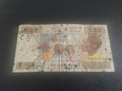 Statele Africii Centrale 500 Franci (Guineea Ecuatoriala UZATĂ foto