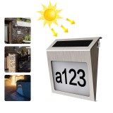 Lampa Solara LED Numar Casa, 0.18W, Baterie 1200mAh, IP44, Otel/Plastic/Sticla, ALM