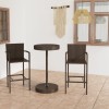 VidaXL Set mobilier de bar de grădină, 3 piese, maro, poliratan