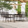 VidaXL Set de mobilier pentru grădină, 7 piese, negru 3099147