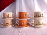 SET SERVICIU CAFEA VINTAGE PORTELAN CREATABLE URBAN STYLE CESTI CAFEA CU FARFURII