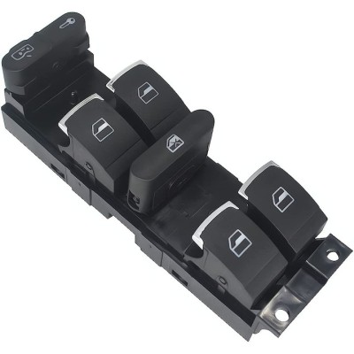 Bloc butoane comutator comanda geam, JENUOS&amp;reg;, pentru Golf, Jetta, Bora, Passat B5, Seat Leon Toledo, Negru, 3BD959857 foto