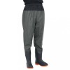 Pantaloni Vanatoare/Pescuit Impermeabili cu Cizme VidaXL, Verde Inchis, Marimea 43, Talie Inalta, Poliester PVC, 0.48mm