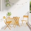 VidaXL Set Bistro Pliabil 3 pcs Muștar Oțel 42002969