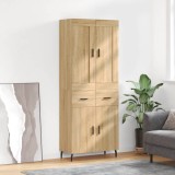 VidaXL Dulap &icirc;nalt, stejar sonoma, 69,5x34x180 cm, lemn compozit