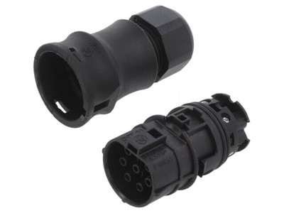 Conector Circular Mufă RST Mamă 7 PIN 16A 250V Argintat foto