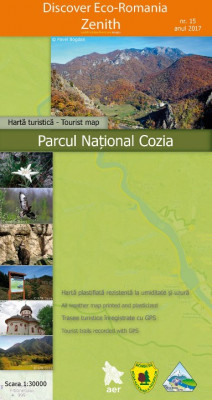 Harta turistica / Tpurist map Parcul National Cozia M 1:30.000 foto