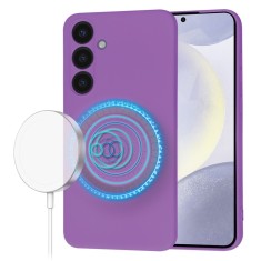 Husa silicon Samsung Galaxy S24 Plus Techsuit SoftFlex MagSafe, mov foto