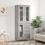 VidaXL Dulap &icirc;nalt, gri sonoma, 69,5x34x180 cm, lemn compozit