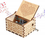 Sau Cutiile muzicale Curcubeu, Cutie muzicală sculptată cu manivelă din lemn de, Oem