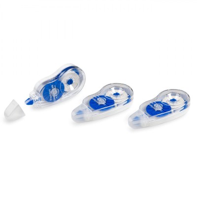 Set Benzi Corectoare Maxi, Capacitate 10m x 5mm, Transparent și Albastru, 3 Bucăți foto