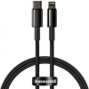 Cablu Date si Incarcare USB-C - Lightning Baseus Tungsten Gold, 20W, 1m, Negru CATLWJ-01, Apple