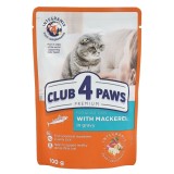 Hrana umeda pentru pisici, Club 4 Paws Premium, adult, carne de macrou, 100 g