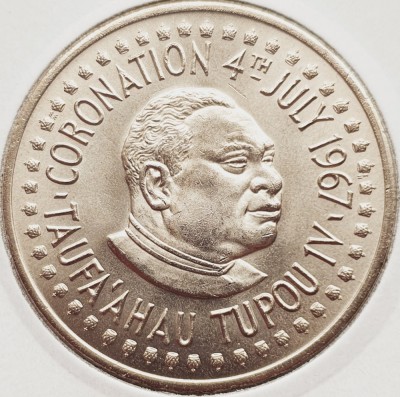 2411 Tonga 1 Pa&amp;#039;anga 1967 Taufa&amp;#039;ahau Tupou IV (Coronation) km 17 UNC foto