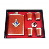 Cumpara ieftin Set Cadou Plosca si Pahare cu Simboluri Masonice MM621